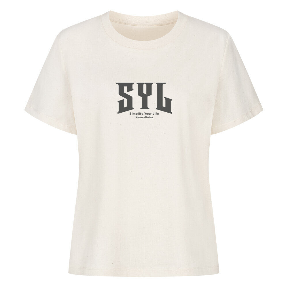 Mazares Racing T-Shirt bikelife streetwear Simplify your life SYL natural raw women