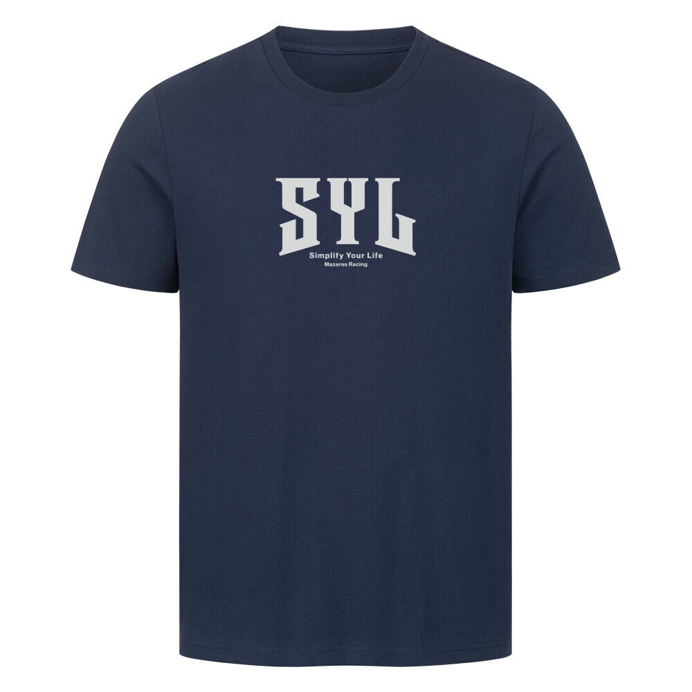 Mazares Racing T-Shirt bikelife streetwear Simplify your life SYL navy blau