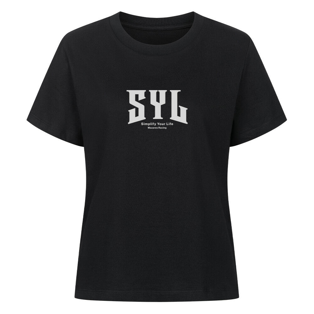 Mazares Racing T-Shirt bikelife streetwear Simplify your life SYL schwarz women