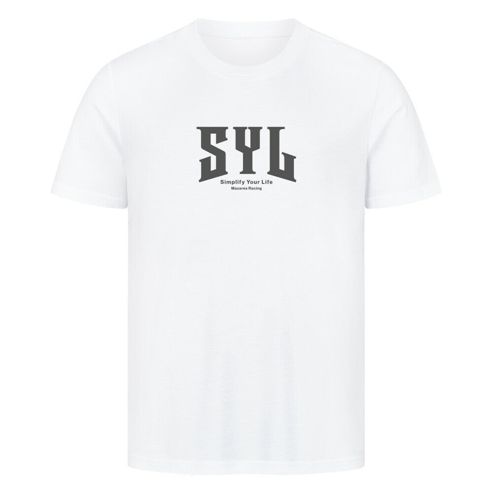 Mazares Racing T-Shirt bikelife streetwear Simplify your life SYL weiß