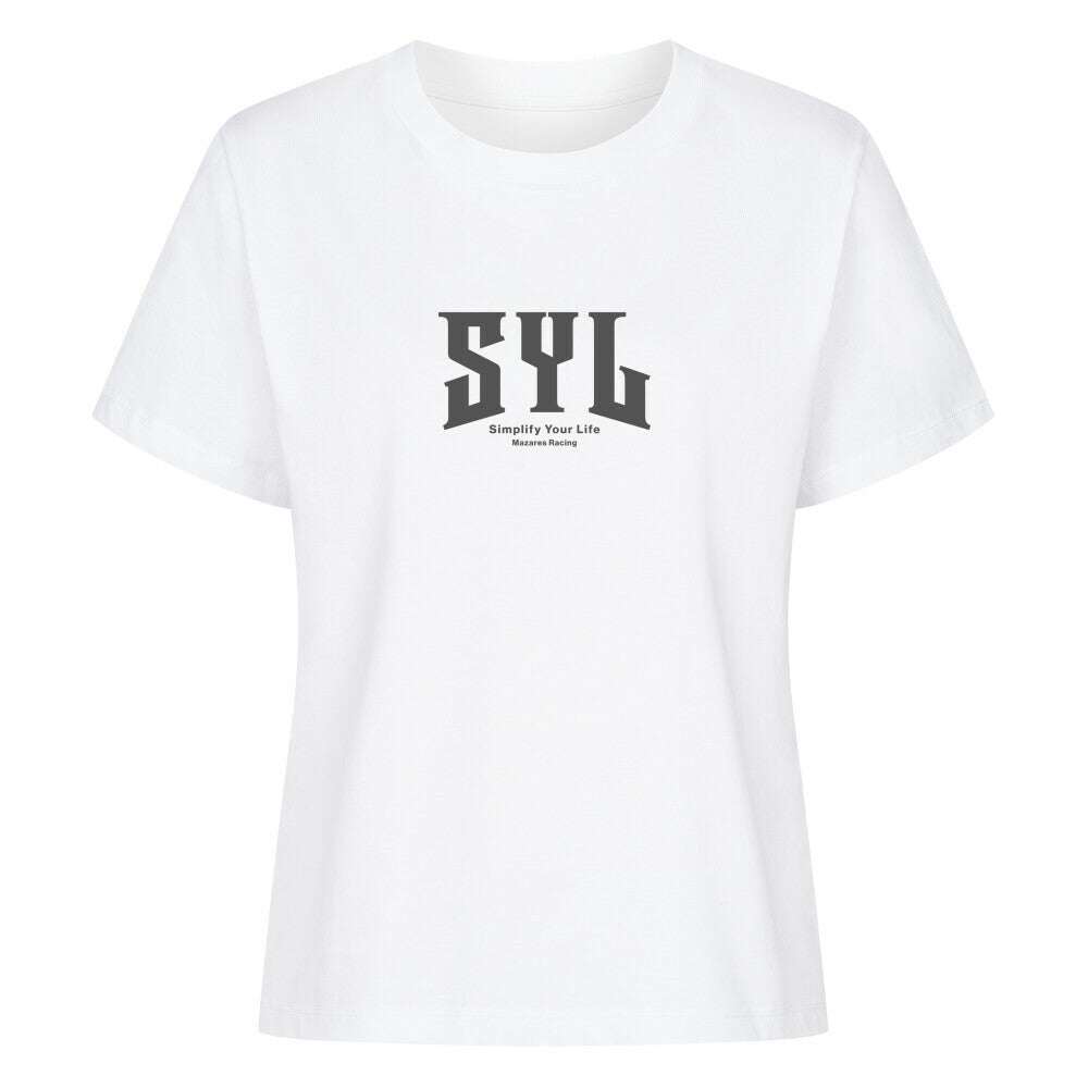 Mazares Racing T-Shirt bikelife streetwear Simplify your life SYL weiß women