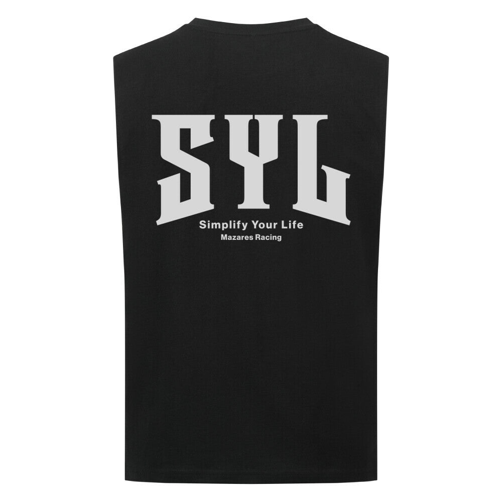 Mazares Racing T-Shirt sleeveless bikelife streetwear Simplify your life SYL Muscleshirt schwarz