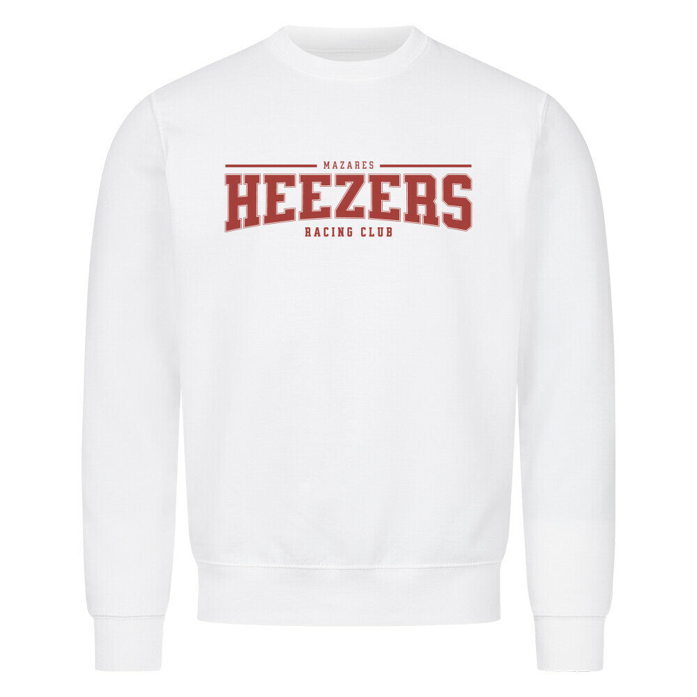 Crewneck Sweater mit großem burgund College-Schriftzug auf der Brust. Clean und hochwertig. weiß