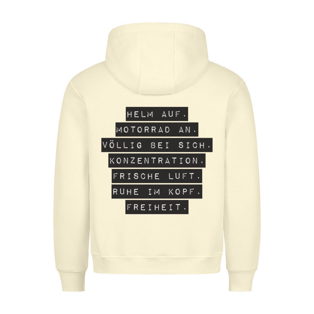 Mazares Racing Ruhe im Kopf Helm auf Classic Motorrad Hoodie2