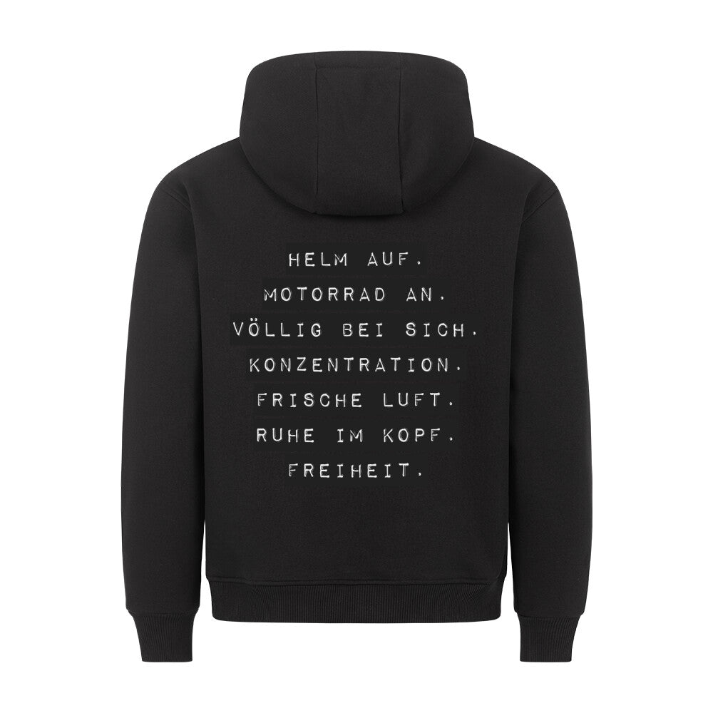 Mazares Racing Ruhe im Kopf Helm auf Classic Motorrad Hoodie2
