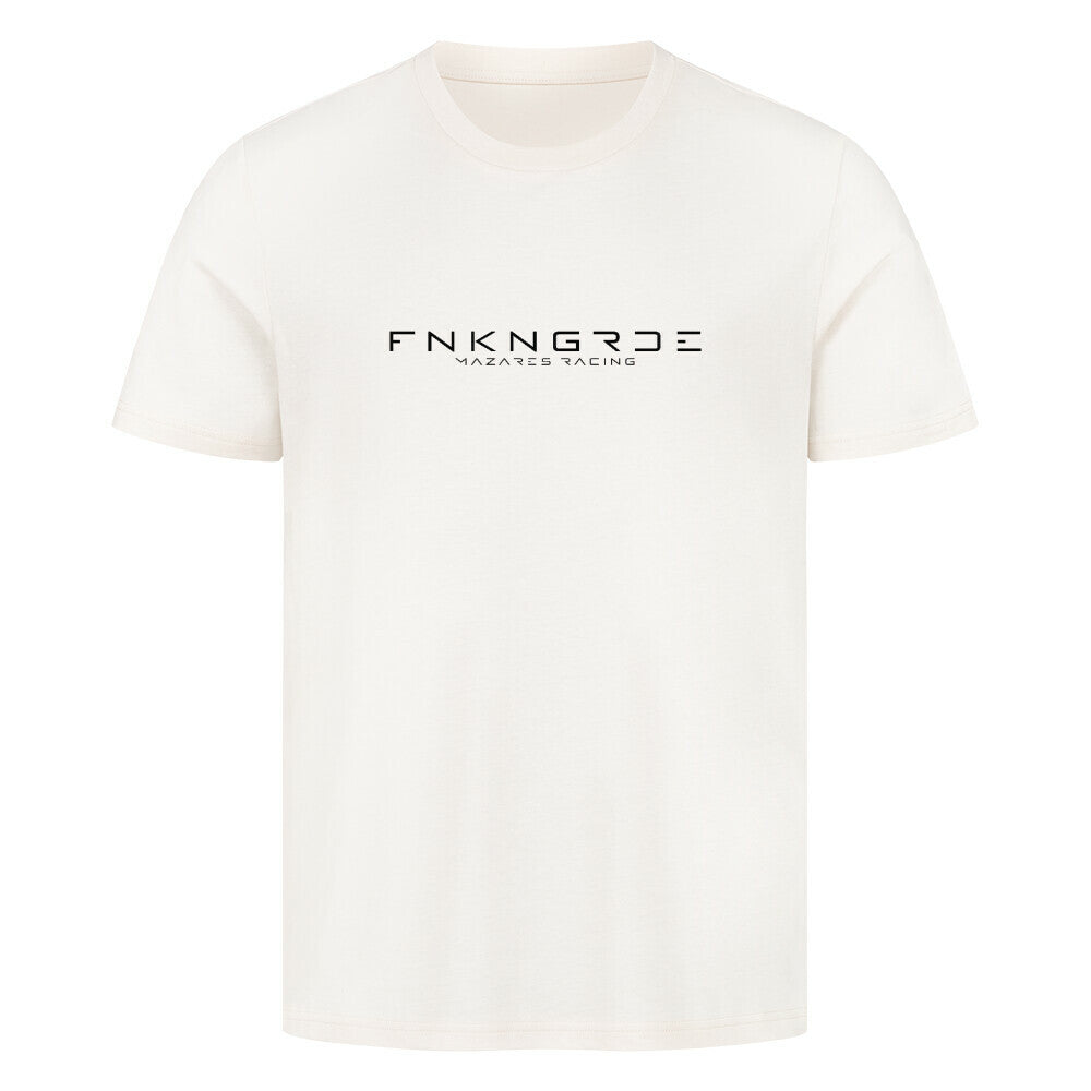 T-Shirt Funkengarde von Mazares Racing. natural raw Biker-Shirt aus 100 % Baumwolle mit Racing-Motiv und Schriftzügen. Streetwear für Motorradfahrer und Racing-Fans.
