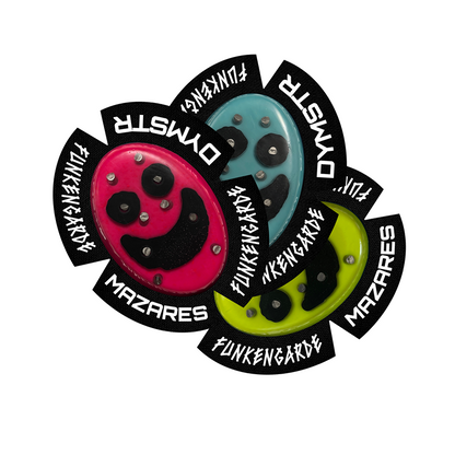 Mazares Racing Funkengarde Knieschleifer Kneeslider Dymostar Titanstifte pink blau gelb schwarz rot streetracing Funkenflug 