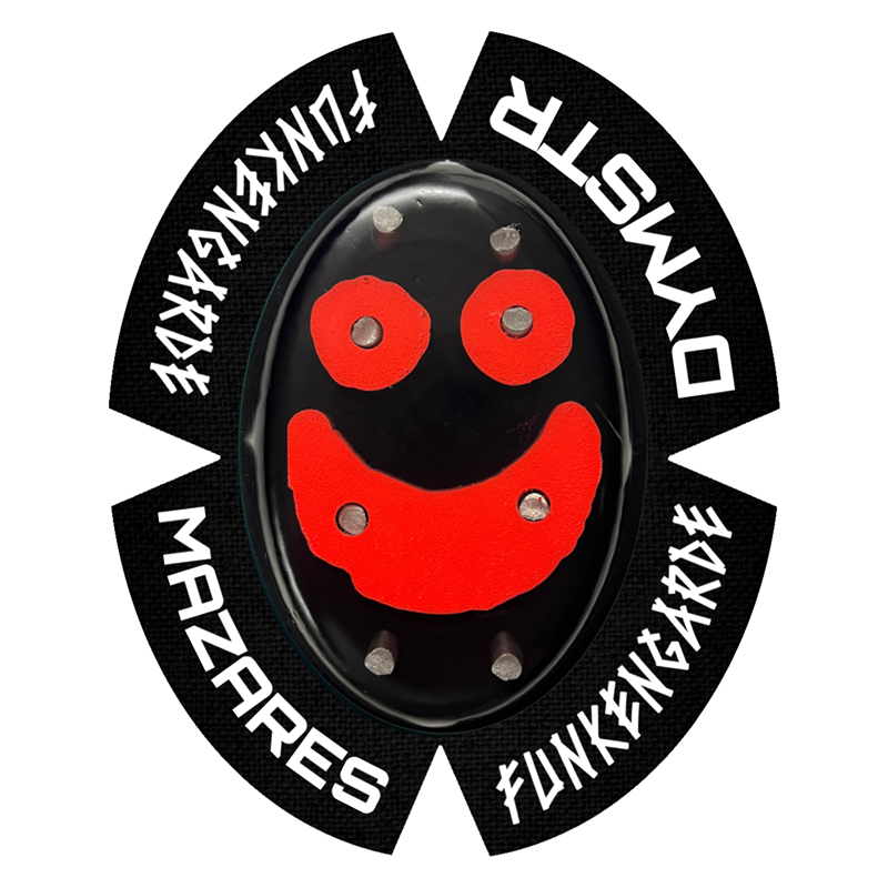 Mazares Racing Funkengarde Knieschleifer Kneeslider Dymostar Titanstifte schwarz rot streetracing Funkenflug fastlane