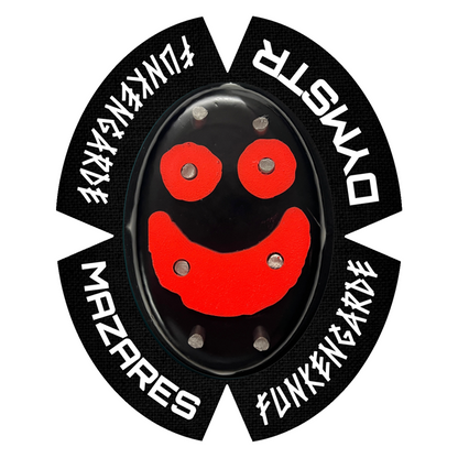 Mazares Racing Funkengarde Knieschleifer Kneeslider Dymostar Titanstifte schwarz rot streetracing Funkenflug fastlane