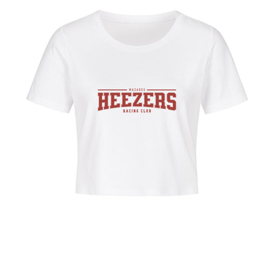 Kurzes Damen-Shirt mit College-Print. weiß