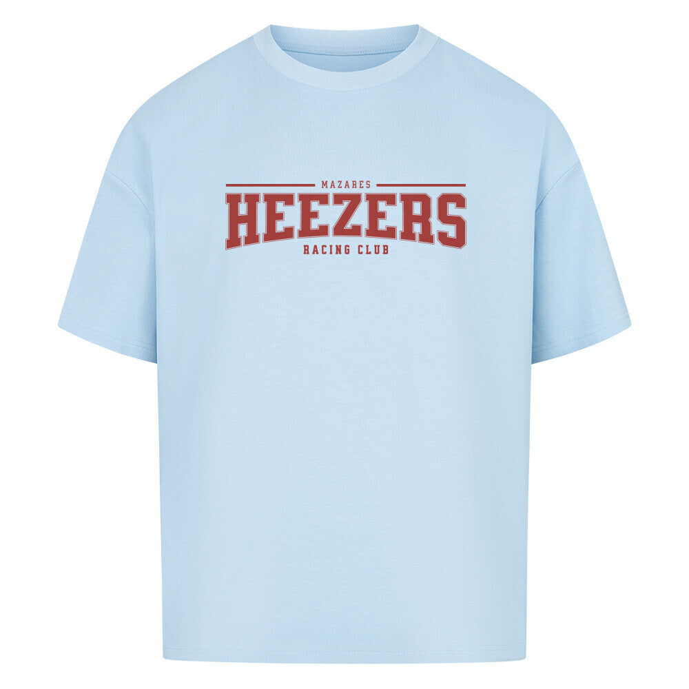 Locker geschnittenes Shirt mit großem College-Schriftzug auf dem Rücken und minimalem Frontlogo. Erhältlich in Schwarz, Weiß und hellen Tönen. babyblau