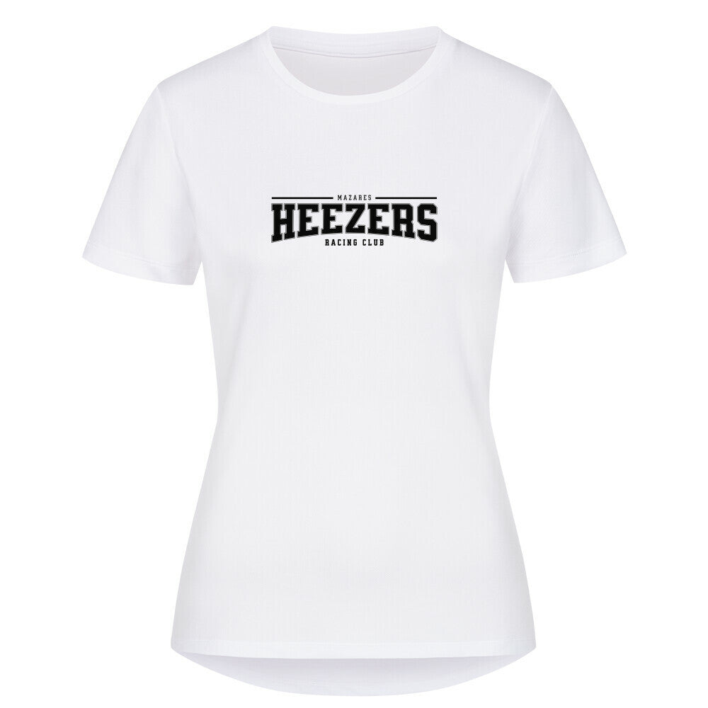 Sportliches Damen-Shirt mit schlanker Passform und College Print. weiß