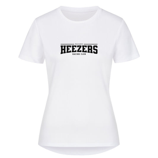 Sportliches Damen-Shirt mit schlanker Passform und College Print. weiß