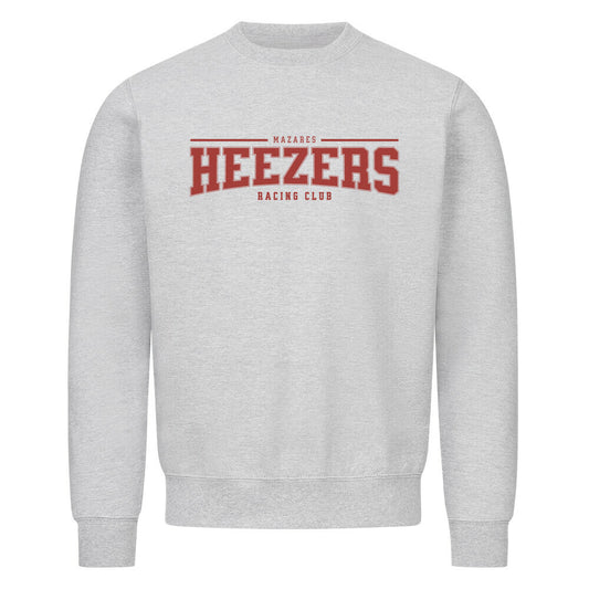 Crewneck Sweater mit großem burgund College-Schriftzug auf der Brust. Clean und hochwertig.  heather grey