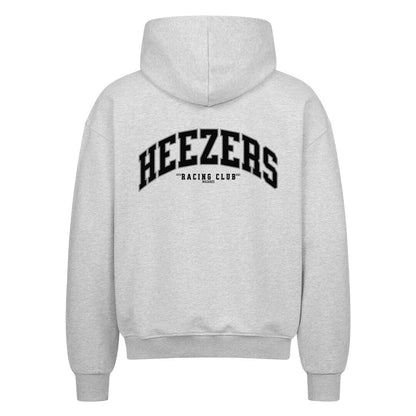 Zip-Hoodie mit College-Schriftzug, hochwertige Kapuze und durchgehender Reißverschluss. heather grey