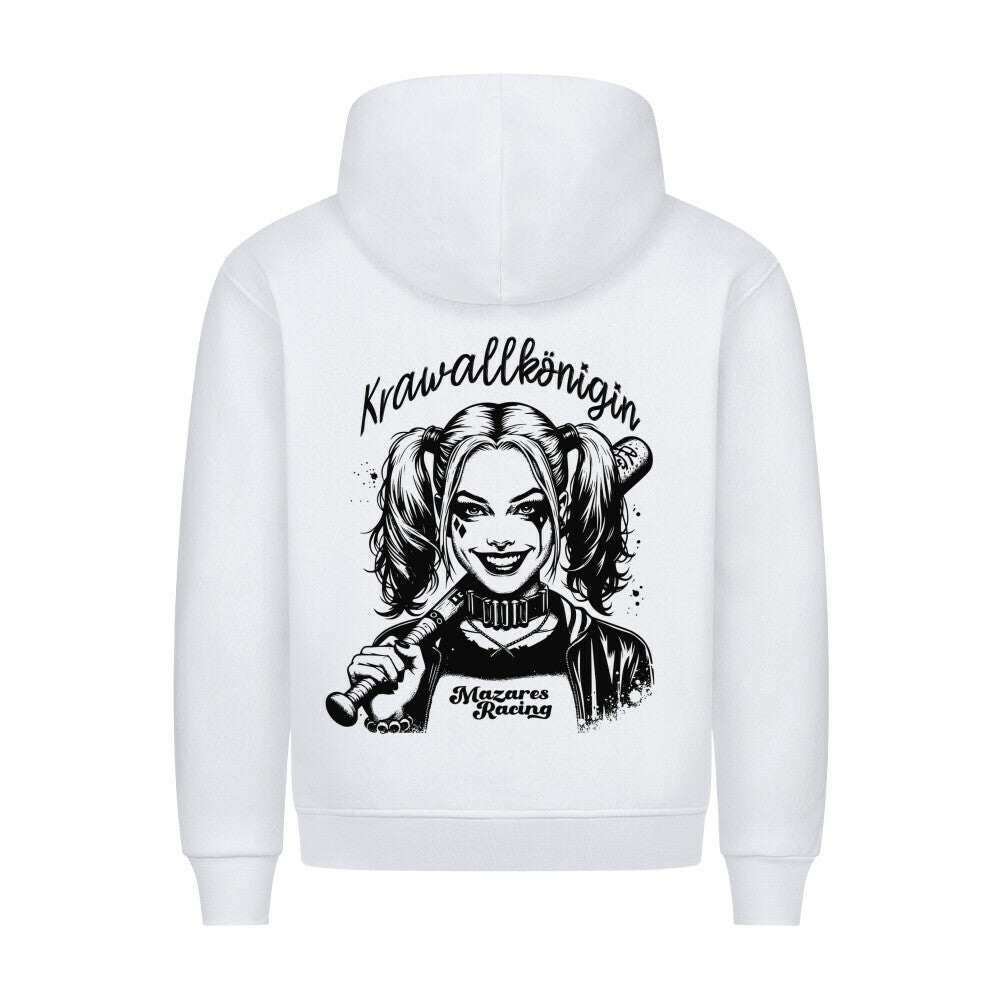 Krawallkönigin Classic Hoodie Damen Motorrad Kleidung weiß
