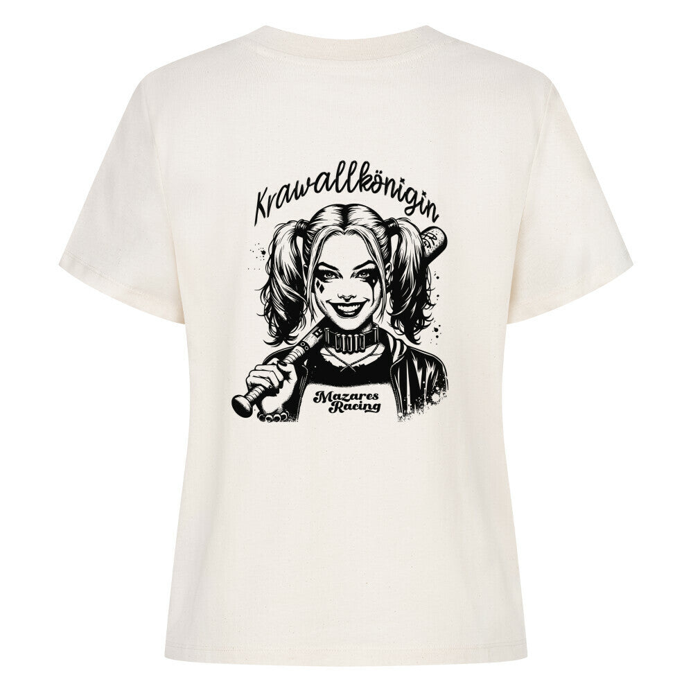 Krawallkönigin Damen Shirt Motorrad Streetwear Mazares Racing natural