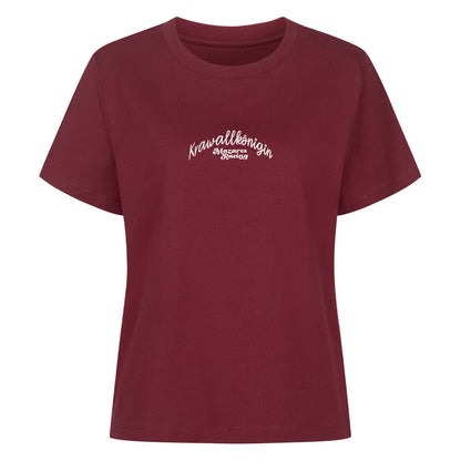 Krawallkönigin Damen Shirt Motorrad Streetwear Mazares Racing burgunder