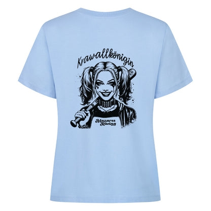 Krawallkönigin Damen Shirt Motorrad Streetwear Mazares Racing sky blue
