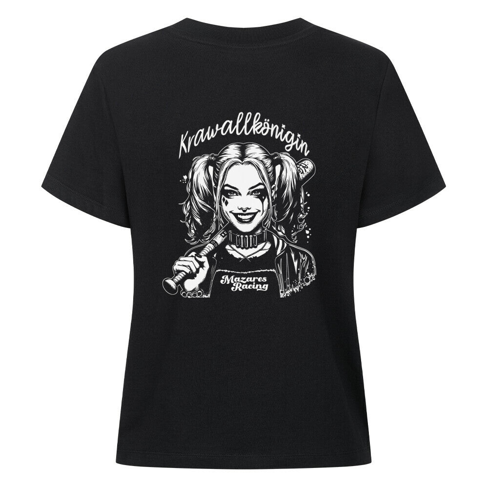 Krawallkönigin Damen Shirt Motorrad Streetwear Mazares Racing schwarz