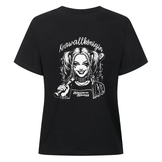 Krawallkönigin Damen Shirt Motorrad Streetwear Mazares Racing schwarz