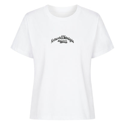 Krawallkönigin Damen Shirt Motorrad Streetwear Mazares Racing weiß