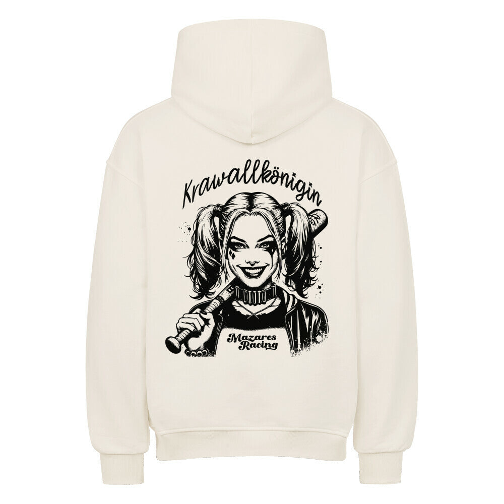 Krawallkönigin Oversized Hoodie Damen Motorrad Streetwear Mazares Racing natural raw