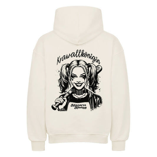 Krawallkönigin Oversized Hoodie Damen Motorrad Streetwear Mazares Racing natural raw