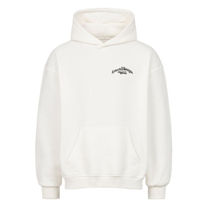Krawallkönigin Oversized Hoodie Damen Motorrad Streetwear Mazares Racing weiß
