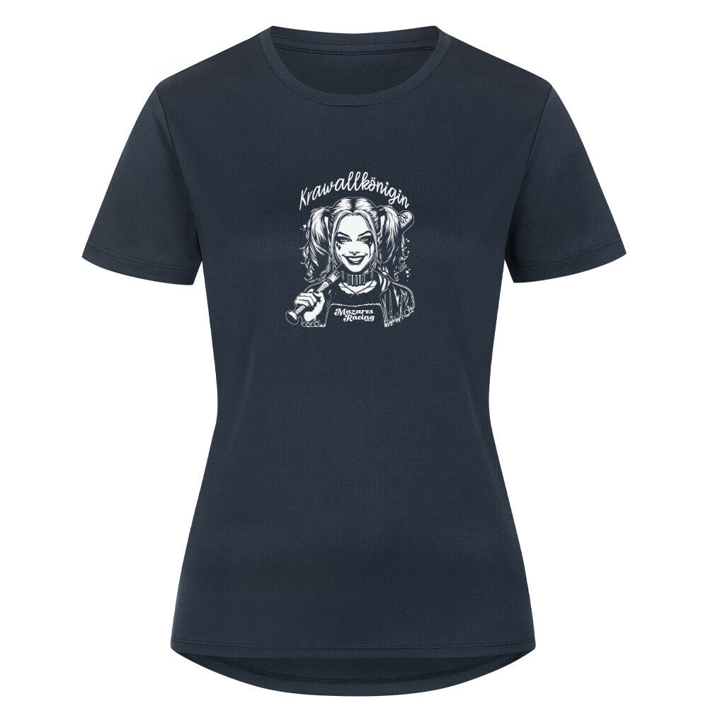 Krawallkönigin Damen Sportshirt Motorrad Training Streetwear navy