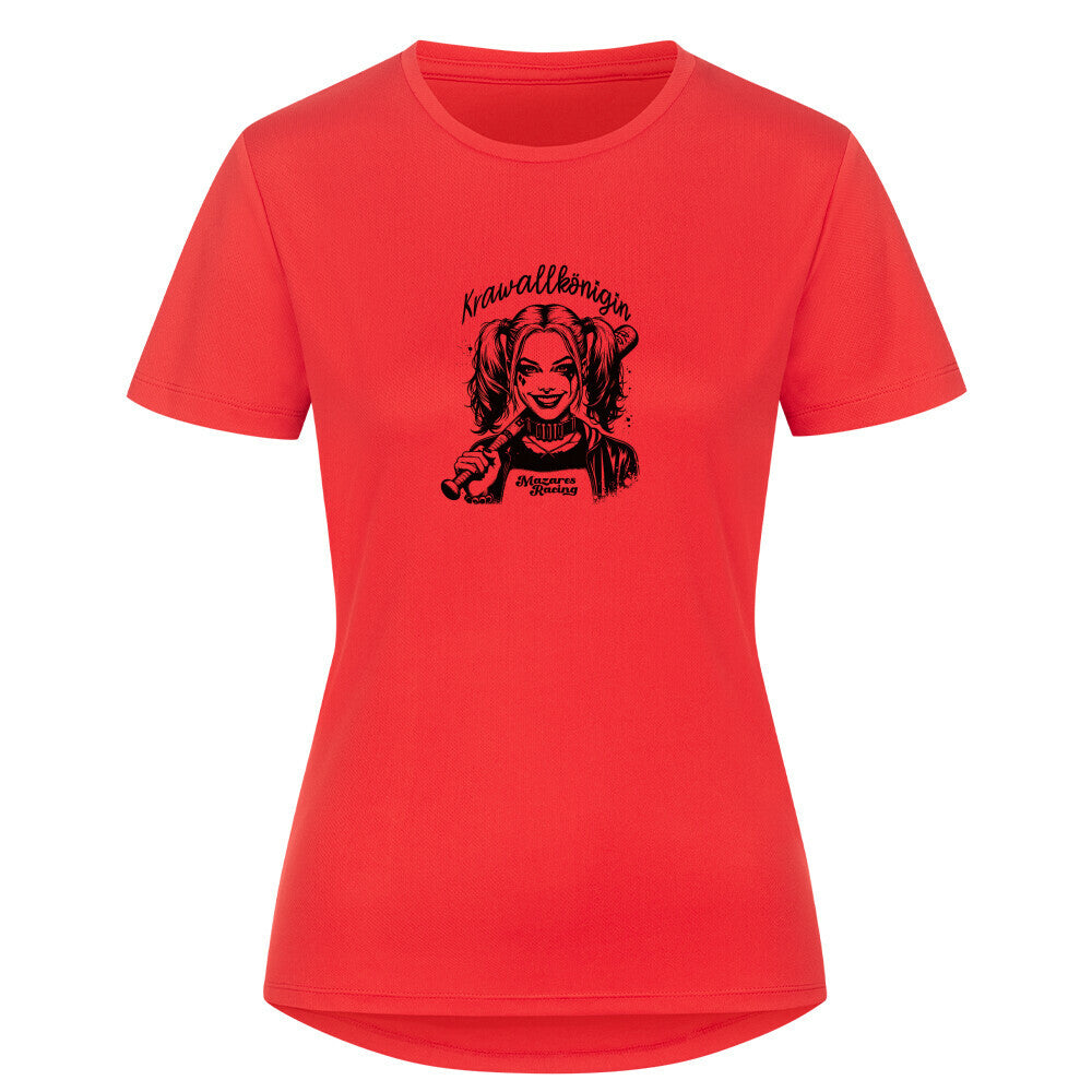 Krawallkönigin Damen Sportshirt Motorrad Training Streetwear rot