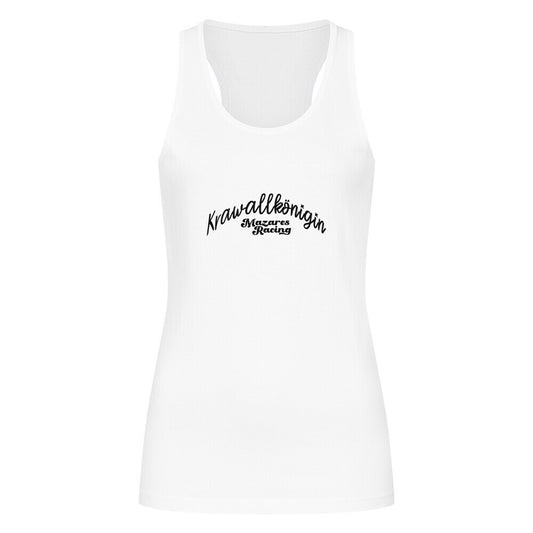 Krawallkönigin Top Damen Motorrad Streetwear weiß