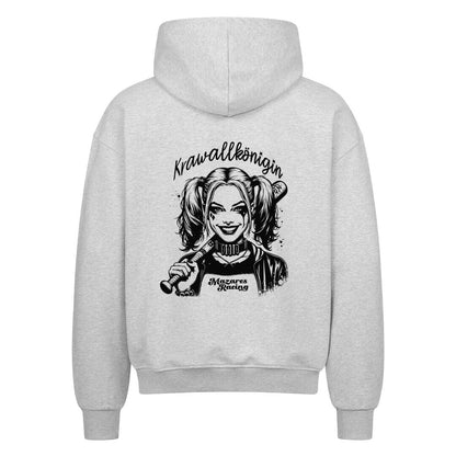 Krawallkönigin Zipper Hoodie Damen Motorrad Streetwear heather grey