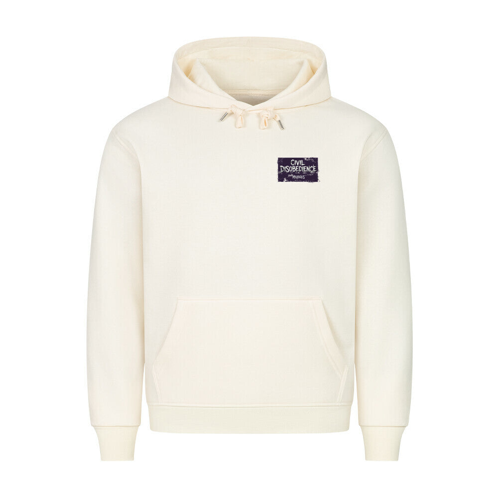 Civil Disobedience Classic Hoodie von Mazares Racing mit kleinem Frontprint im modernen Biker- und Streetwearstyle. beige