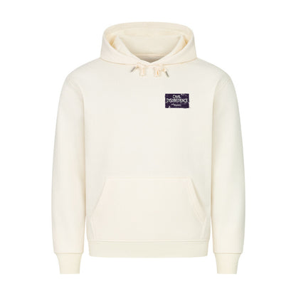 Civil Disobedience Classic Hoodie von Mazares Racing mit kleinem Frontprint im modernen Biker- und Streetwearstyle. beige