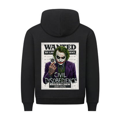 Classic Hoodie mit großem Civil Disobedience Rückenprint von Mazares Racing. Streetwear inspiriert von Motorradkultur, Freiheit und urbanem Lifestyle. schwarz