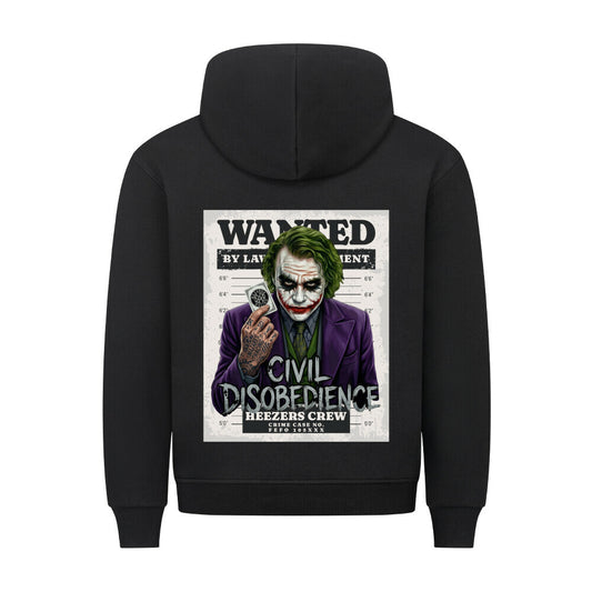 Classic Hoodie mit großem Civil Disobedience Rückenprint von Mazares Racing. Streetwear inspiriert von Motorradkultur, Freiheit und urbanem Lifestyle. schwarz