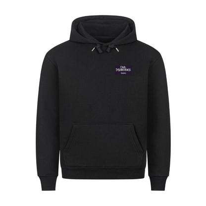 Civil Disobedience Classic Hoodie von Mazares Racing mit kleinem Frontprint im modernen Biker- und Streetwearstyle. schwarz
