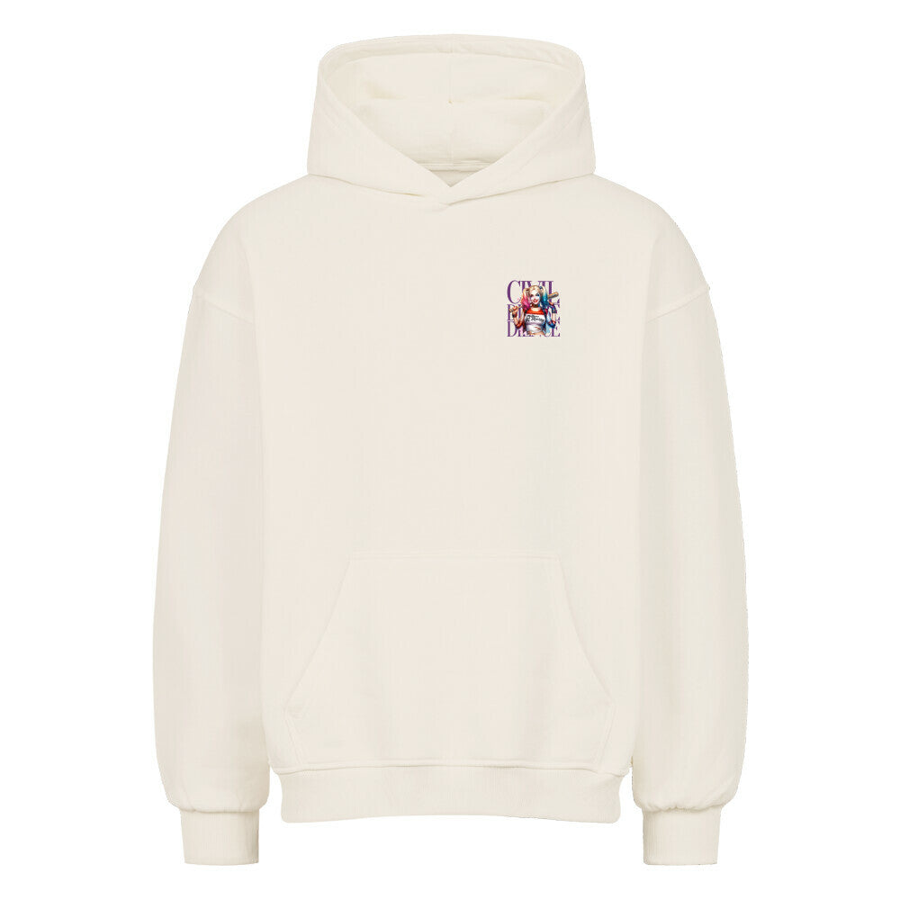 Civil Disobedience Oversized Hoodie von Mazares Racing in Natural Raw mit dezentem Frontprint für Damen Streetwear und Bikelifestyle.