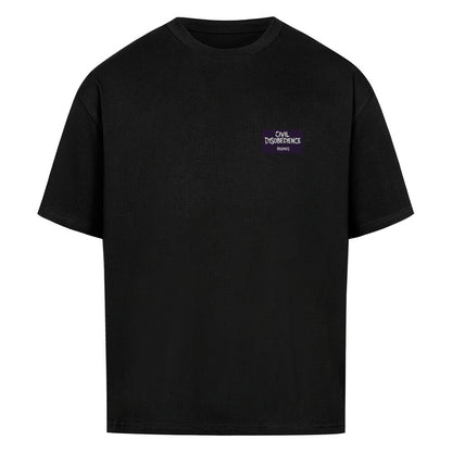 Civil Disobedience Oversized Shirt von Mazares Racing mit kleinem Frontprint im rebellischen Biker- und Streetwearstyle. Schweres 240 GSM Baumwollshirt mit modernem Oversized Fit. schwarz