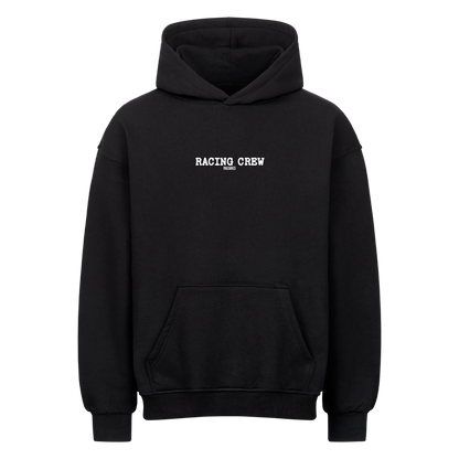 Mazares Racing Crew Oversized Hoodie in Schwarz mit schlichtem Frontprint und lässigem Oversized Fit.