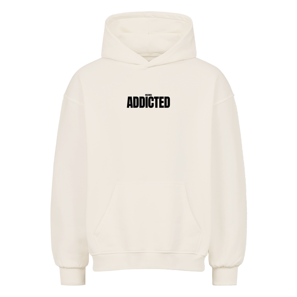 Mazares Ride Addicted Oversized Hoodie in Natural Raw mit minimalistischem Brustprint.
