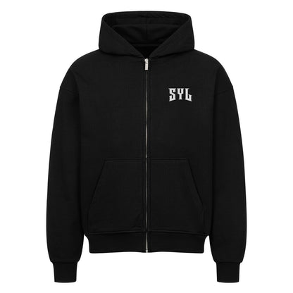 mazares_racing_oversized_Zipper_simplify_your_life_streetwear_bikelifestyle_mode_racing_fashion_minimalistisch schwarz