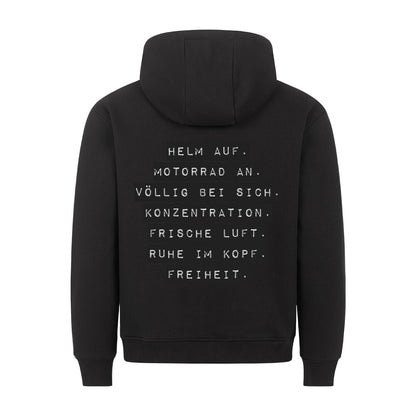 Mazares Racing Ruhe im Kopf Helm auf Classic Motorrad Hoodie2